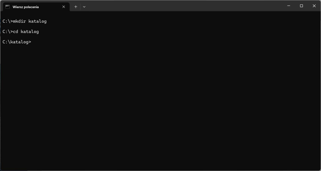 screen wykonanej instrukcji mkdir