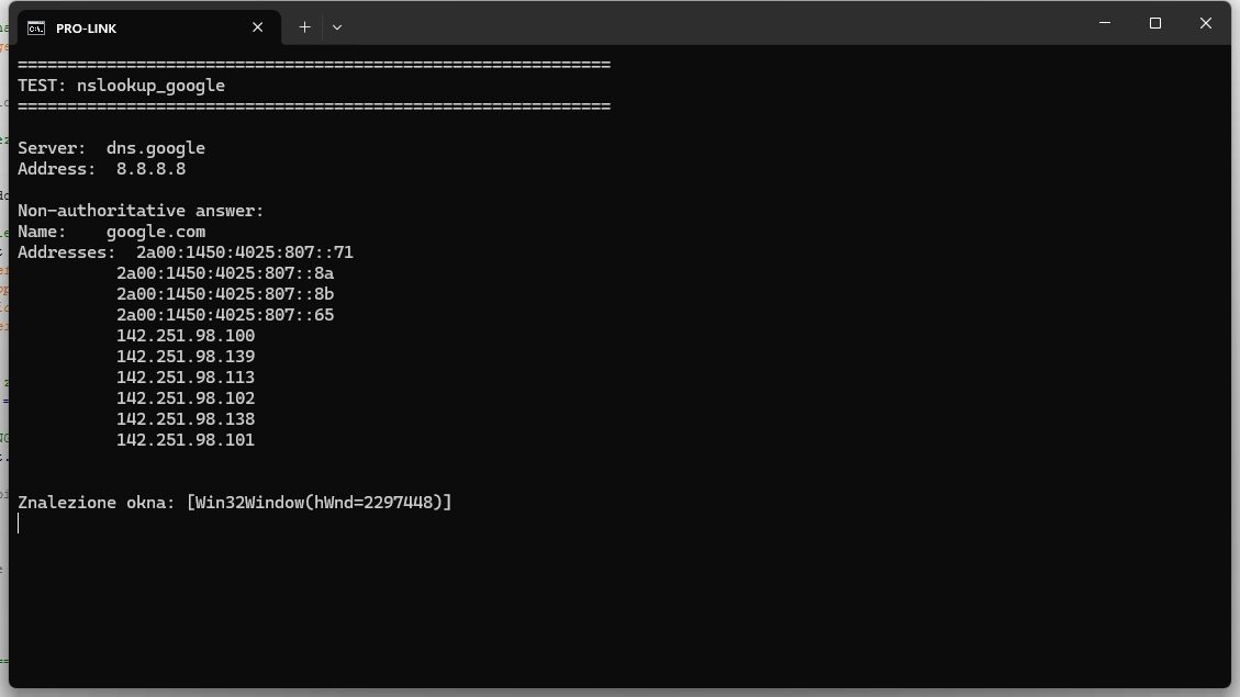 nslookup