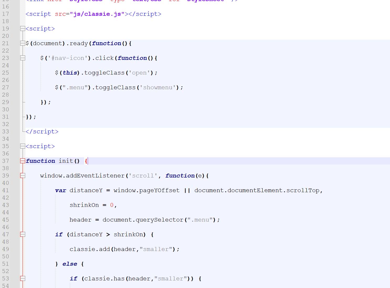 Puste linie w kodzie